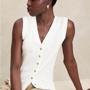 Banana Republic Vest, off white, nwt